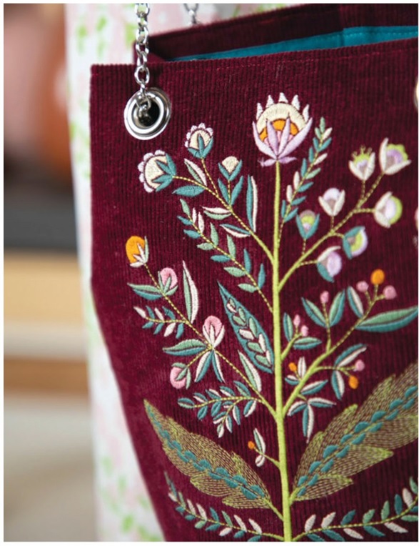 floral handbag embroidery machine