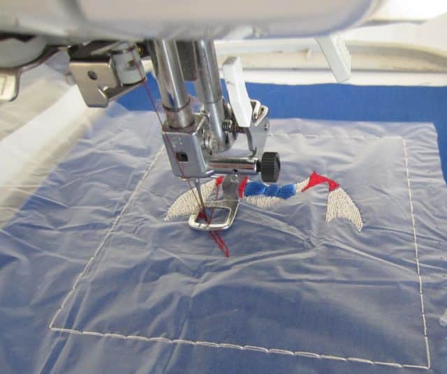 The basting stitch in machine embroidery